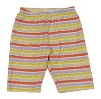 Bielo-lila-farebné pruhované bodkovaná é elastické kraťasy Topolino