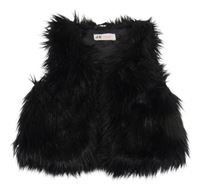 Čierna kožušinová podšitá vesta H&M