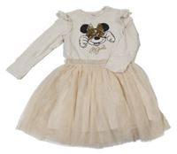 Smotanové šaty s Minnie a tylovou sukní C&A