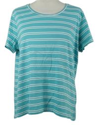 Dámské světlemodro-bílé pruhované tričko Crew Clothing 