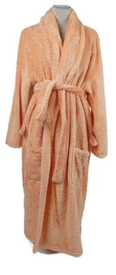 Dámský lososový chlupatý župan s páskem 