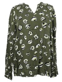 Dámská khaki květovaná halenka Laura Torelli 