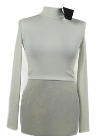 Nové - Dámské bílé žebrované crop triko se šněrováním Amisu 