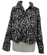 Dámský černo-smetanový vzorovaný crop kabátek 