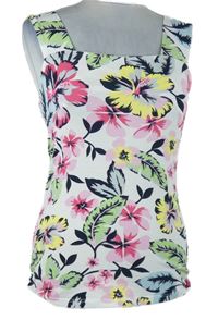 Dámský bílo-barevný květovaný top Dorothy Perkins 