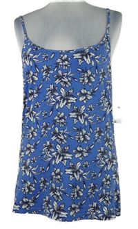 Nové - Dámsky modrý kvietkovany top Papaya