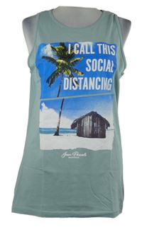 Pánske svetlomodré tielko s potlačou Jean Pascale