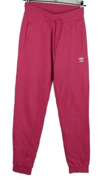 Dámské fuchsiové cuff tepláky s logem Adidas 