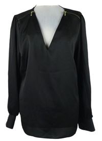 Dámská černá saténová halenka Love & Roses 