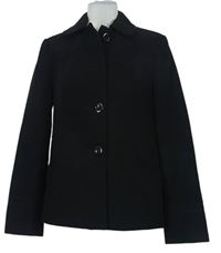 Dámsky čierny flaušový krátky kabát Wallis