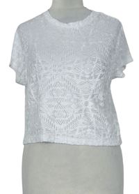 Dámske biele vzorované crop tričko Atmosphere