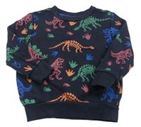 Tmavomodrá mikina s dinosaurami zn. F&F