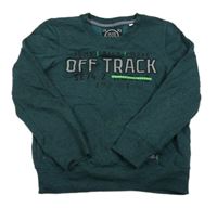 Tmavozeleno-čierna melírovaná mikina s nápisom zn. C&A