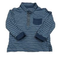 Modré pruhované polo triko Matalan