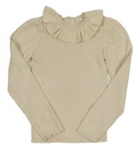 Béžový rebrovaný sveter s golierikom Next