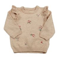 Svetloružový sveter s kvietkami George