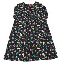 Čierne bavlnené šaty s obrázkami George