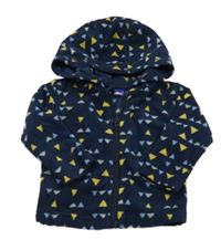 Tmavomodrá vzorovaná fleecová prepínaci mikina s kapucňou Lupilu