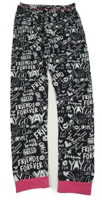 Čierne pyžamové nohavice s nápismi George