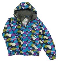 Barevná vzorovaná šusťáková lyžařská bunda s kapucí Protest