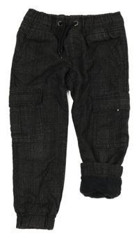 Černo-bílé podšité cuff kalhoty s kapsami C&A