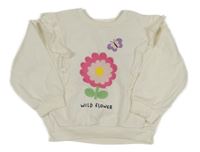 Biela mikina s kvietkom Matalan