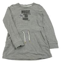 Sivé teplákové šaty s nápisom