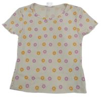 Zamatové perforované tričko s kvietkami Y.F.K.