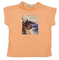 Nenově růžové tričko s útesy a mořem GARCIA 