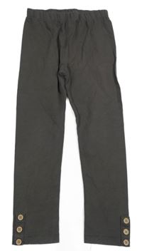 Sivo-hnedé legíny s gombíky Tu