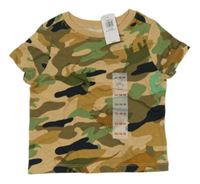 Nové - hnědo-khaki army vzorované tričko Old Navy