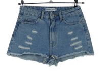 Dámské modré riflové kraťasy s prošoupáním a vysokým pasem Cropp