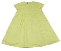 Limetkové bavlnené podšité šaty United colors of Benetton