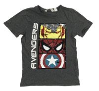 Tmavosivé tričko s překlápěcími flitry - Avengers Marvel