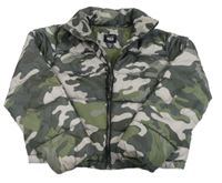 Khaki-šedá army šusťáková zimní crop bunda New Look