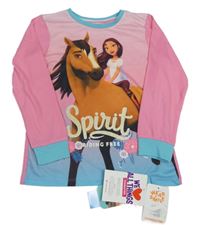Nové - Růžovo-modré pyžamové triko - Divoký Spirit 