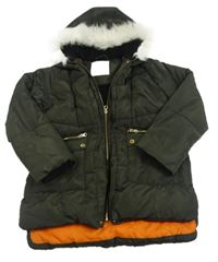 Tmavozelená šušťáková zimná parka s kapucňou Matalan