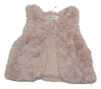 Svetloružová chlpatá podšitá vesta H&M