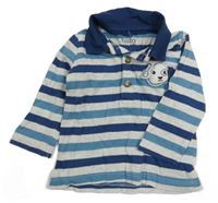 Modro-sivé pruhované polo tričko s psíkom M&Co.