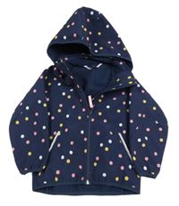 Tmavomodrá bodkovaná á softshellová bunda s kapucňou zn. H&M
