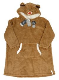 Nové - Hnědá chlupatá oversize mikina s kapucí - sob George