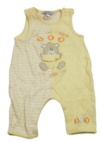 Žlto-pruhované na traké tepláky s medvedíkom a číslami