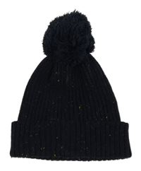 Tmavomodrá melírovaná čepice s bambulí River Island