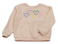 Svetloružová mikina so srdiečkami M&S