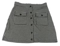 Čierno-bílo/světlešedá vzorovaná sukňa F&F