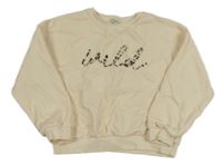 Svetlobéžová oversize mikina s nápisom F&F