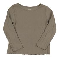 Hnedé rebrované tričko H&M