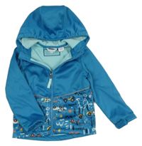 Modrá softshellová bunda s auty a kapucí Lily & Dan
