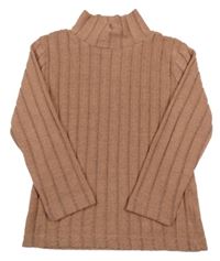 Staroružový melírovaný rebrovaný úpletový rolák