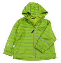 Zelená pruhovaná nepromokavá bunda s kapucňou Jako-o